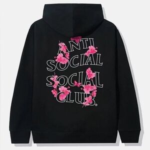 Anti Social Social Club Black Oversized Graphic Hoodie